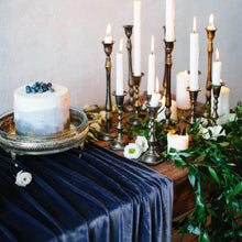 Load image into Gallery viewer, 8 ft. Fitted Velvet Table Skirt (7 Colors)