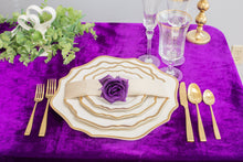 Load image into Gallery viewer, Bargain 6 ft. Fitted Velvet Table Skirt Burgundy