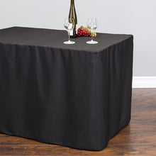 Load image into Gallery viewer, 4 ft. Fitted Polyester Tablecloth Black