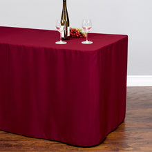 Load image into Gallery viewer, 4 ft. Fitted Polyester Tablecloth Burgundy
