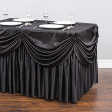 Load image into Gallery viewer, 4 ft. Drape Chiffon All-In-1 Tablecloth/Pleated Skirt Black