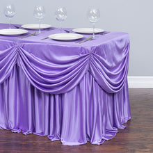 Load image into Gallery viewer, 4 ft. Drape Chiffon All-In-1 Tablecloth/Pleated Skirt Lavender