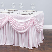 Load image into Gallery viewer, 4 ft. Drape Chiffon All-In-1 Tablecloth/Pleated Skirt Light Pink