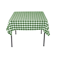 Load image into Gallery viewer, 54 in. Square Polyester Tablecloth Green and White Checkered