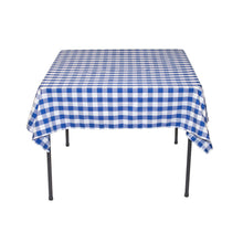 Load image into Gallery viewer, 54 in. Square Polyester Tablecloth Blue & White Checkered