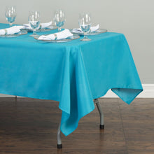 Load image into Gallery viewer, 52 X 112 in. Rectangular Cotton-Feel Tablecloth Turquoise
