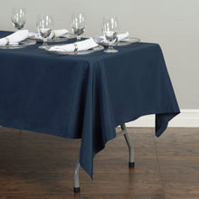 Load image into Gallery viewer, 60 x 102 in. Rectangular Polyester Tablecloth Navy Blue