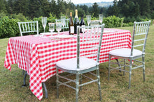 Load image into Gallery viewer, 60 X 102 in. Rectangular Tablecloth Red & White Checkered