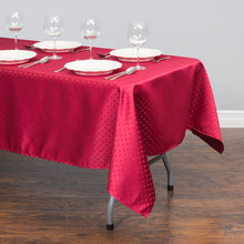 Load image into Gallery viewer, 60 X 102 in. Rectangular Square-Point Damask Tablecloth Burgundy