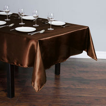 Load image into Gallery viewer, 60 x 102 in. Rectangular Satin Tablecloth Chocolate
