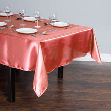 Load image into Gallery viewer, 60 x 102 in. Rectangular Satin Tablecloth Coral