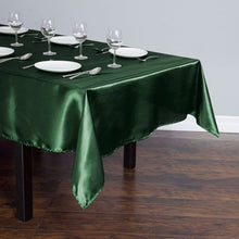 Load image into Gallery viewer, 60 x 102 in. Rectangular Satin Tablecloth Hunter Green