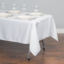 Load image into Gallery viewer, 70 x 120 in. Rectangular Square-point Damask Tablecloth