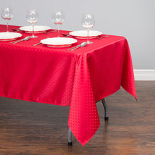 Load image into Gallery viewer, 60 X 126 in. Rectangular Square-Point Damask Tablecloth Red