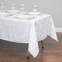 Load image into Gallery viewer, 60 X 126 in. Rectangular Falling Lilies Damask Tablecloth Royal Blue