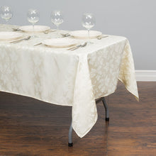 Load image into Gallery viewer, 60 X 126 in. Rectangular Falling Lilies Damask Tablecloth Royal Blue