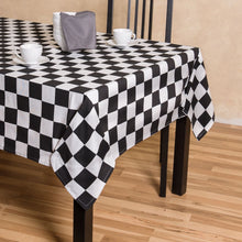 Load image into Gallery viewer, 60 X 126 in. Rectangular Checker Board Cotton Tablecloth