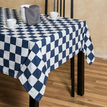 Load image into Gallery viewer, 60 X 126 in. Rectangular Checker Board Cotton Tablecloth