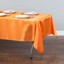 Load image into Gallery viewer, 60 x 126 in. Rectangular Satin Tablecloth Orange