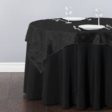 Load image into Gallery viewer, 72 in. Square Pintuck Overlay Black