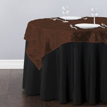 Load image into Gallery viewer, 72 in. Square Pintuck Overlay Chocolate