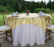 Load image into Gallery viewer, 60 in. Square Satin Overlay Gold