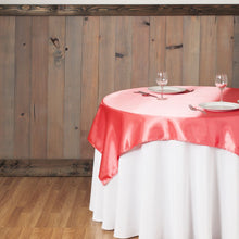 Load image into Gallery viewer, 60 in. Square Satin Overlay Coral