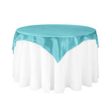 Load image into Gallery viewer, 60 in. Square Satin Overlay Turquoise