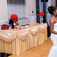 Load image into Gallery viewer, 6 ft. Drape Chiffon All-In-1 Tablecloth/Pleated Skirt (8 Colors)