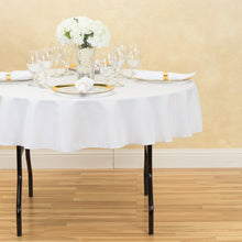Load image into Gallery viewer, 70 in. Round Polyester Tablecloth White
