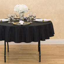 Load image into Gallery viewer, 70 in. Round Polyester Tablecloth Black