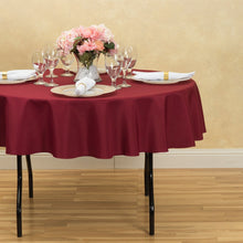 Load image into Gallery viewer, 70 in. Round Polyester Tablecloth Burgundy