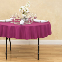 Load image into Gallery viewer, 70 in. Round Polyester Tablecloth Purple Wine