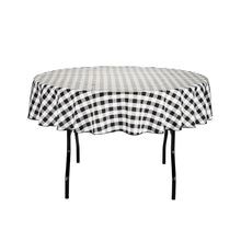 Load image into Gallery viewer, 70 in. Round Polyester Tablecloth Black and White Checkered