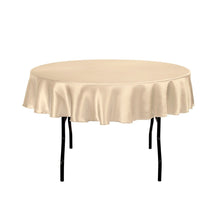 Load image into Gallery viewer, 70 in. Round Satin Tablecloth Beige