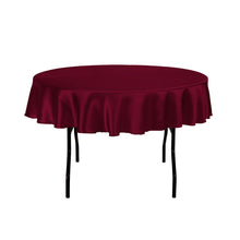 Load image into Gallery viewer, 70 in. Round Satin Tablecloth Burgundy