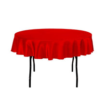 Load image into Gallery viewer, 70 in. Round Satin Tablecloth Red