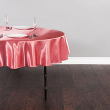 Load image into Gallery viewer, 70 in. Round Satin Tablecloth Coral