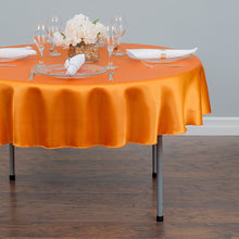 Load image into Gallery viewer, 70 in. Round Satin Tablecloth Orange