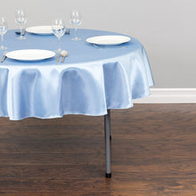 Load image into Gallery viewer, 70 in. Round Satin Tablecloth Serenity Blue