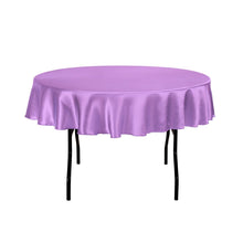 Load image into Gallery viewer, 70 in. Round Satin Tablecloth Lavender