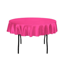 Load image into Gallery viewer, 70 in. Round Satin Tablecloth Fuchsia
