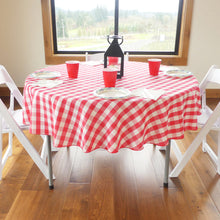 Load image into Gallery viewer, 70 in. Round Tablecloth Checkered (4 Colors)