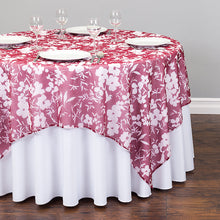Load image into Gallery viewer, 72 in. Square Foliage Sheer Overlay Red with White