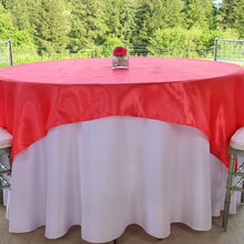 Load image into Gallery viewer, 72 in. Square Satin Overlay Coral