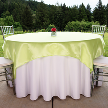 Load image into Gallery viewer, 72 in. Square Satin Overlay Tea Green