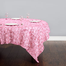 Load image into Gallery viewer, 85 in. Square Rosette Satin Overlay Pink