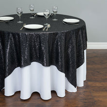 Load image into Gallery viewer, 85 in. Square Sequin Overlay Black