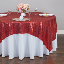 Load image into Gallery viewer, 85 in. Square Sequin Overlay Red
