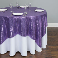 Load image into Gallery viewer, 85 in. Square Sequin Overlay Purple
